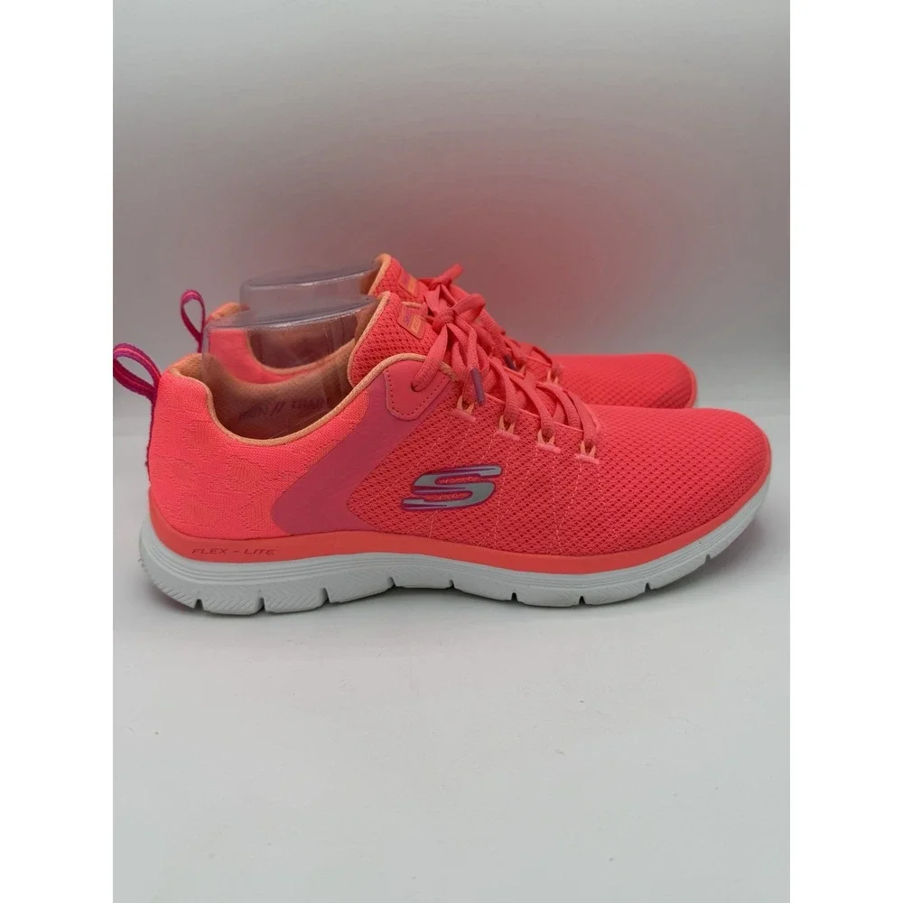 Skechers Women's Flex Lite Air Cool Neon Pink Memory Foam Running Shoes Size 9.5